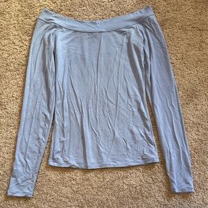 Rebecca Taylor Light Gray Off-Shoulder Blouse